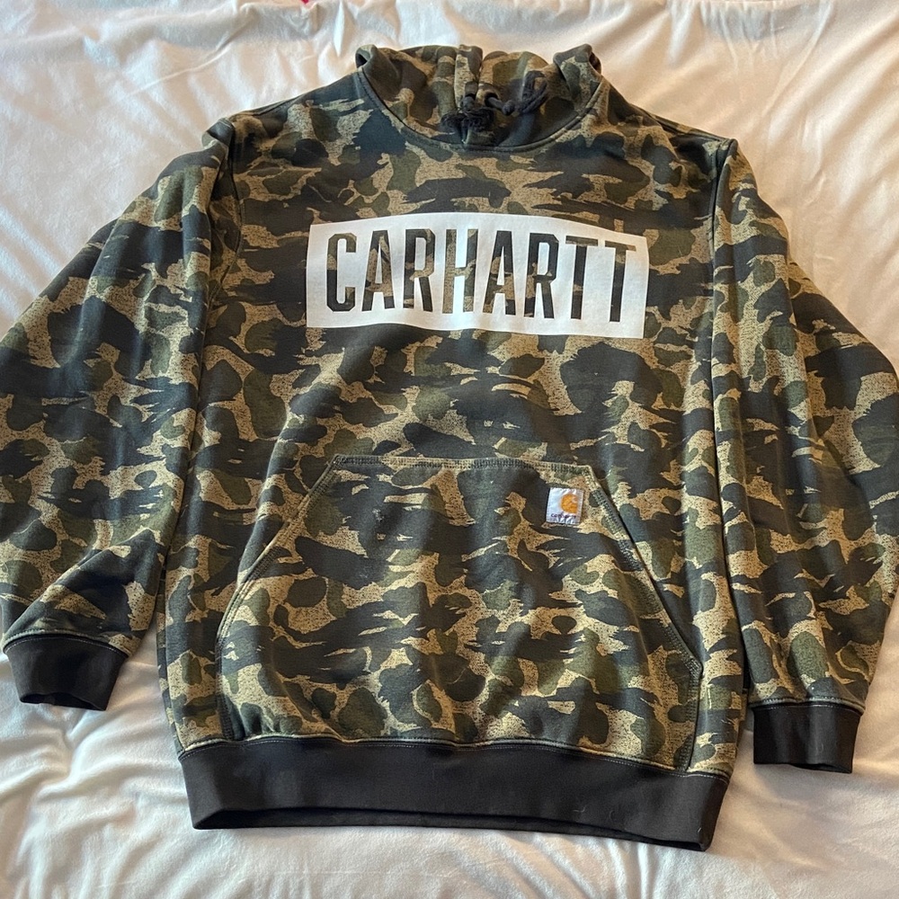Men’s Carhartt Loose Fit Mid-weight Chest Logo Sweatshirt 
(Hooded)